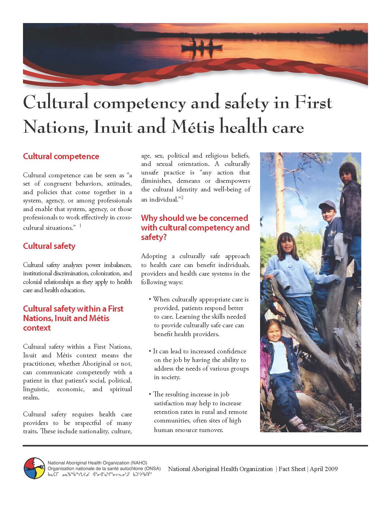 Cultural Competency and Safety in First Nations, Inuit and Metis Health Care